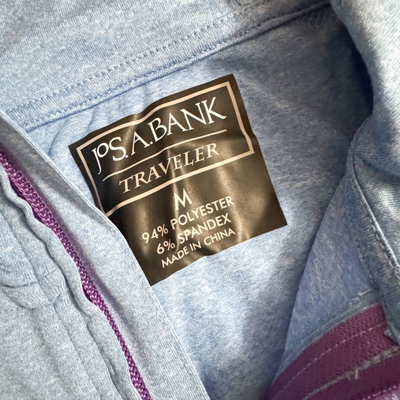 Jos A Bank Sz M  Blue Traveler Collection Tailored Fit Quarter Zip Pullover - Picture 5 of 5